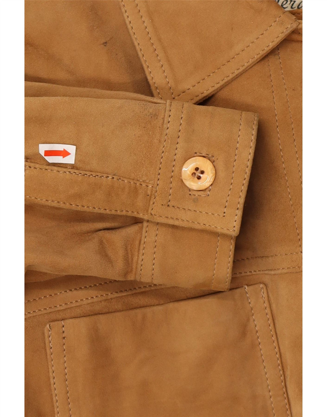 VINTAGE Damen Loose Fit Wildlederjacke UK 18 XL Braunes Leder