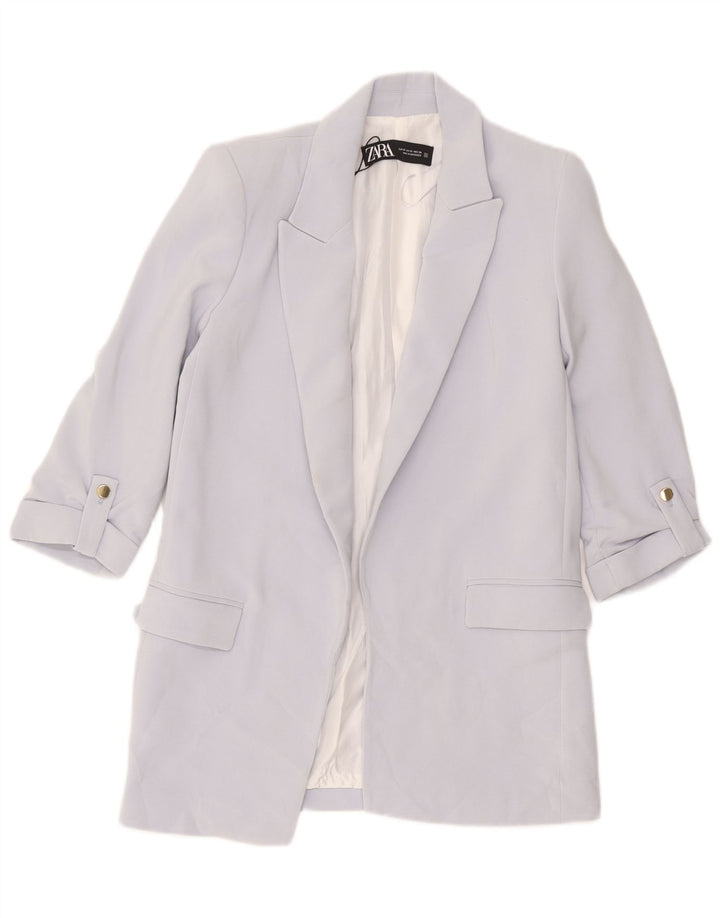 Zara Womens Open Loose Fit Blazer Jacke UK 6 XS Lila Polyester