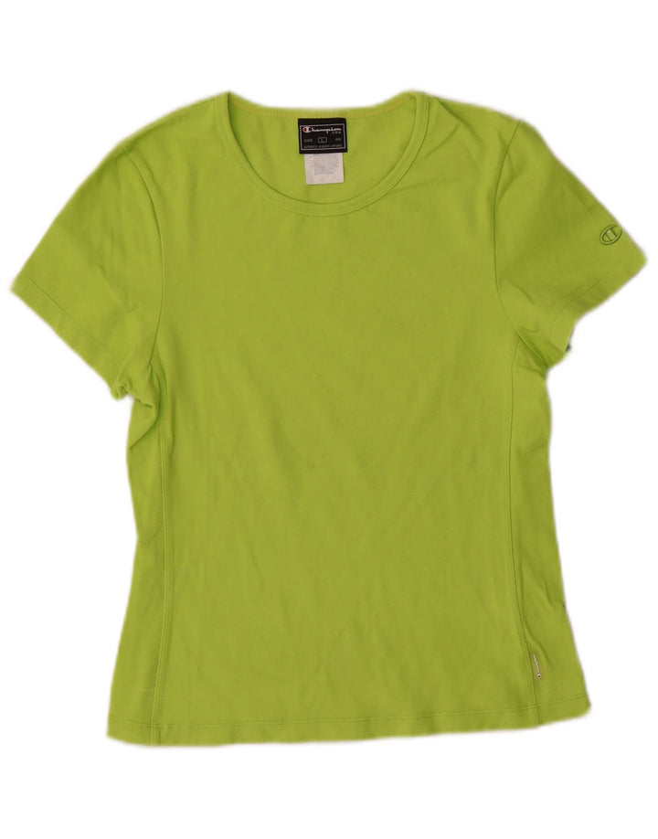 Champion Damen T-Shirt Top UK 14 Large Grün Polyester