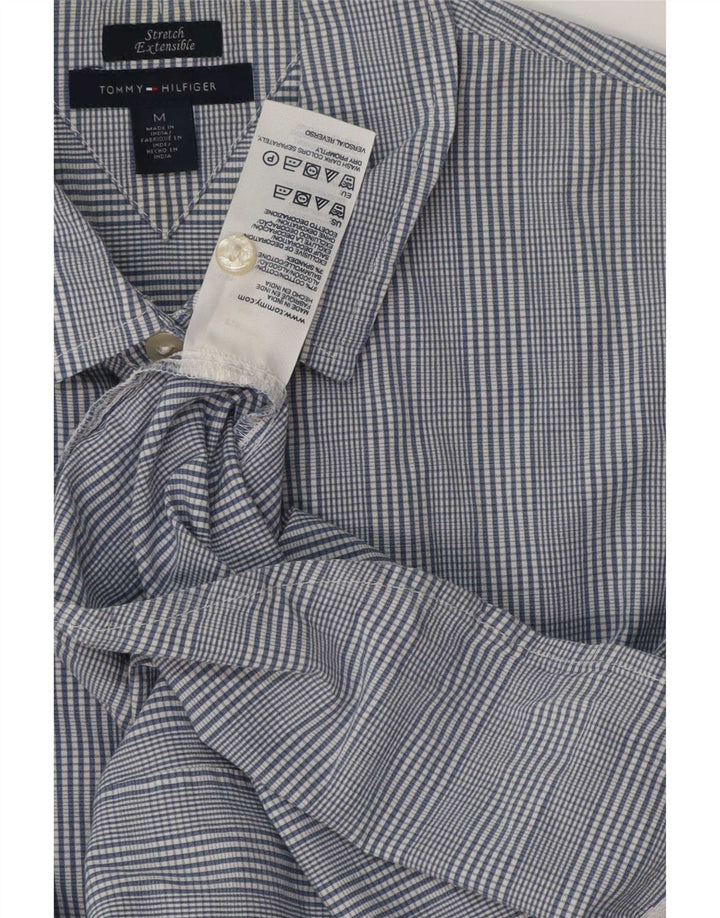 Tommy Hilfiger Damenhemd UK 14 Mittelblau karierte Baumwolle