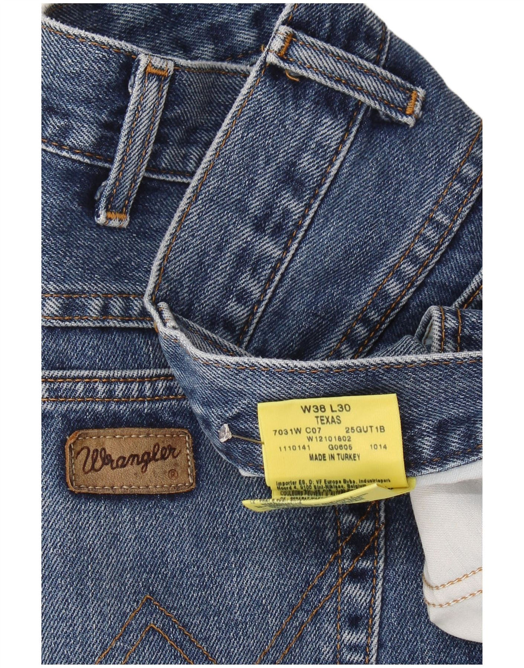 Wrangler Herren Texas Straight Jeans W38 L30 Blaue Baumwolle