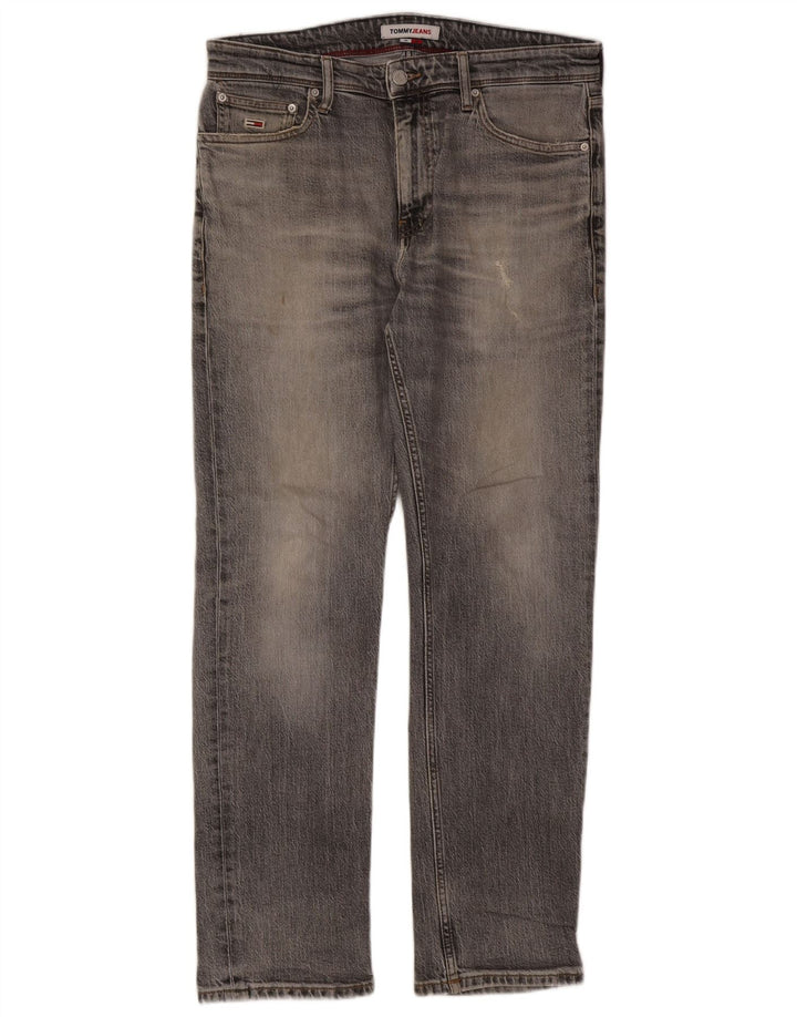 Tommy Hilfiger Herren Slim Jeans W32 L30 Graue Baumwolle
