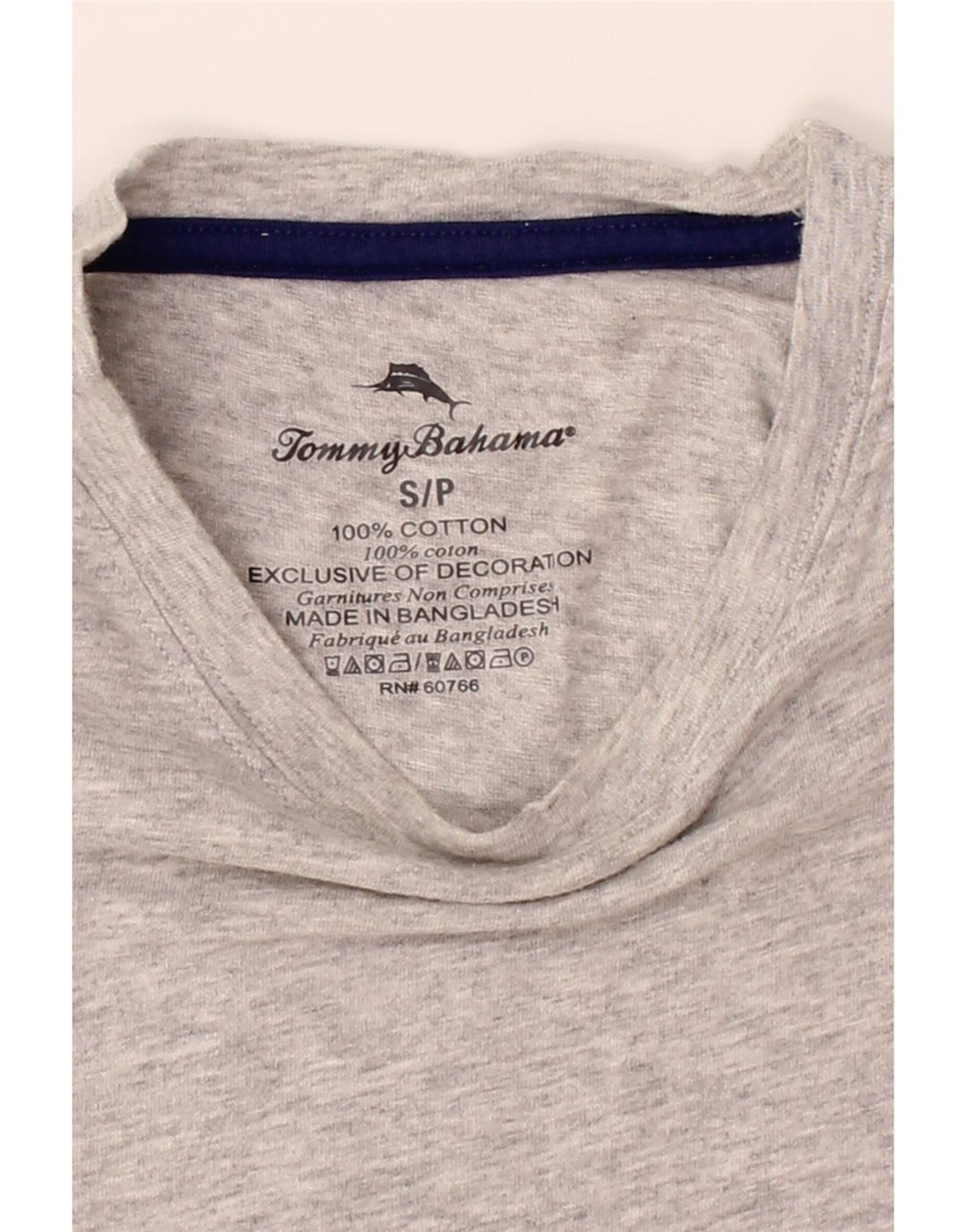 TOMMY BAHAMA Mens T-Shirt Top Small Grey Cotton Vintage Tommy Bahama and Second-Hand Tommy Bahama from Messina Hembry 