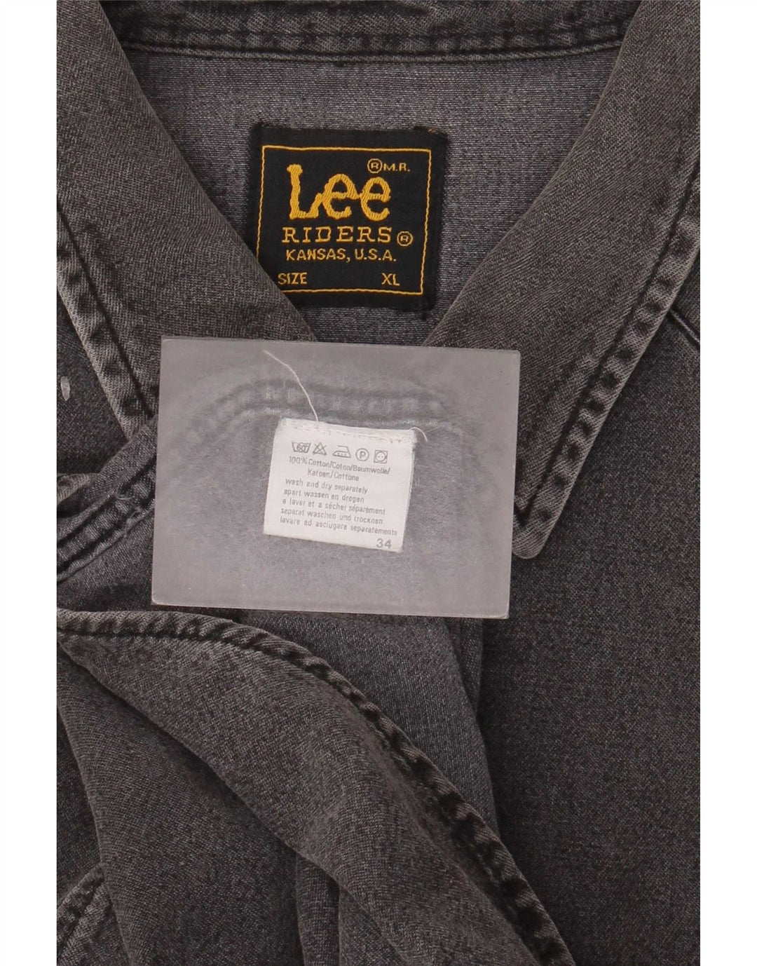 Lee Herren Riders Jeanshemd XL Grau Baumwolle