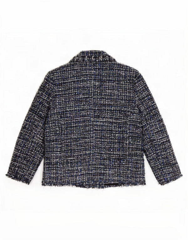 Zara Damen 4-Knopf-Blazerjacke UK 12 Mittelblau meliert
