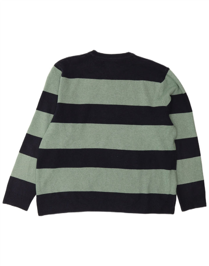 Marks & Spencer Herren-Pullover mit Rundhalsausschnitt, XL, Marineblau gestreift