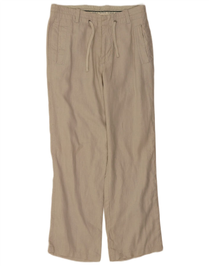 Gerade Chino-Hose für Herren von Zara, Größe M, W38, L30, Beige, Leinen