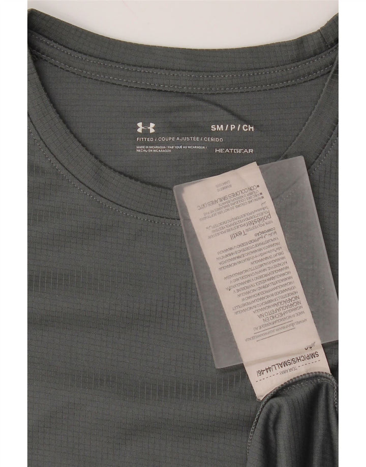 Under Armour Herren Heat Gear T-Shirt-Oberteil, kleines graues Colourblock-Polyester