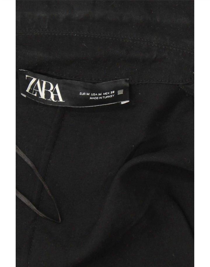 Zara Womens Open Overcoat UK 14 Medium Schwarz Lyocell
