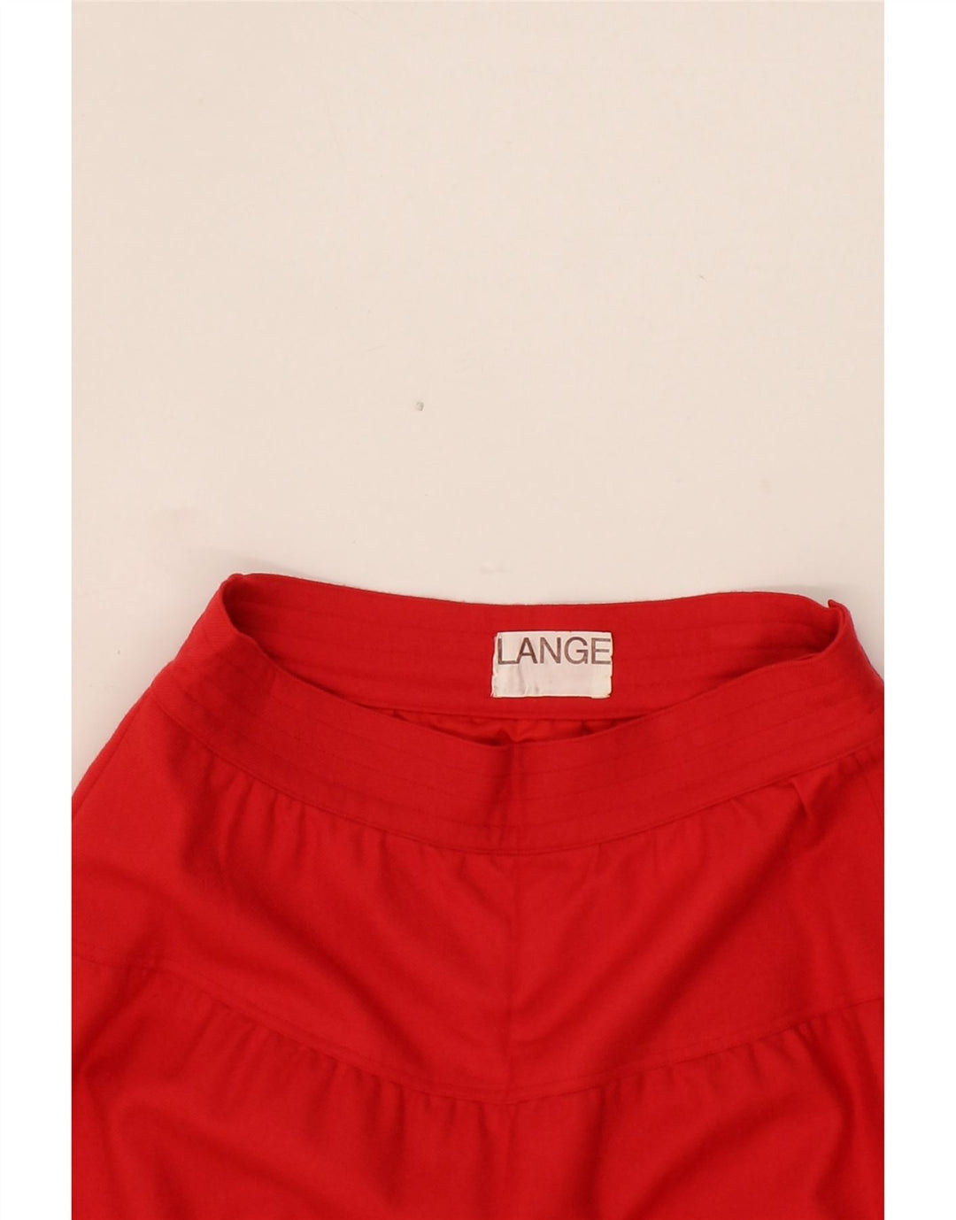 VINTAGE Womens A-Line Skirt EU 38 Medium W28 Red Wool Vintage Vintage and Second-Hand Vintage from Messina Hembry 