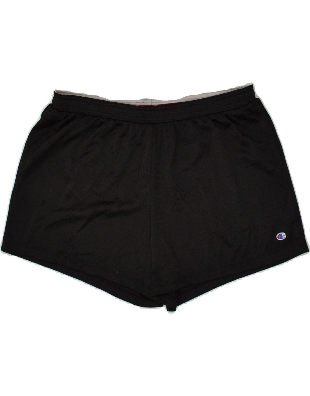 CHAMPION Womens Sport Shorts UK 16 Large Black Polyester | Vintage Champion | Thrift | Second-Hand Champion | Used Clothing | Messina Hembry 