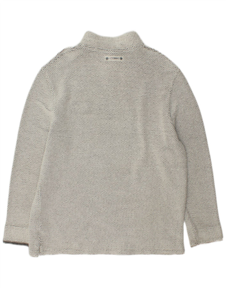 Weird Fish Herren-Pullover mit Reißverschluss, XL, graue Baumwolle