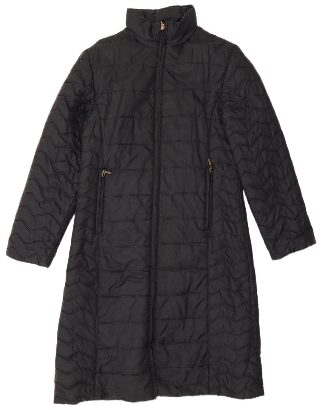 Zara Damen gepolsterter Mantel UK 14 Large Schwarz Nylon