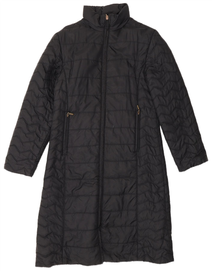 Zara Damen gepolsterter Mantel UK 14 Large Schwarz Nylon