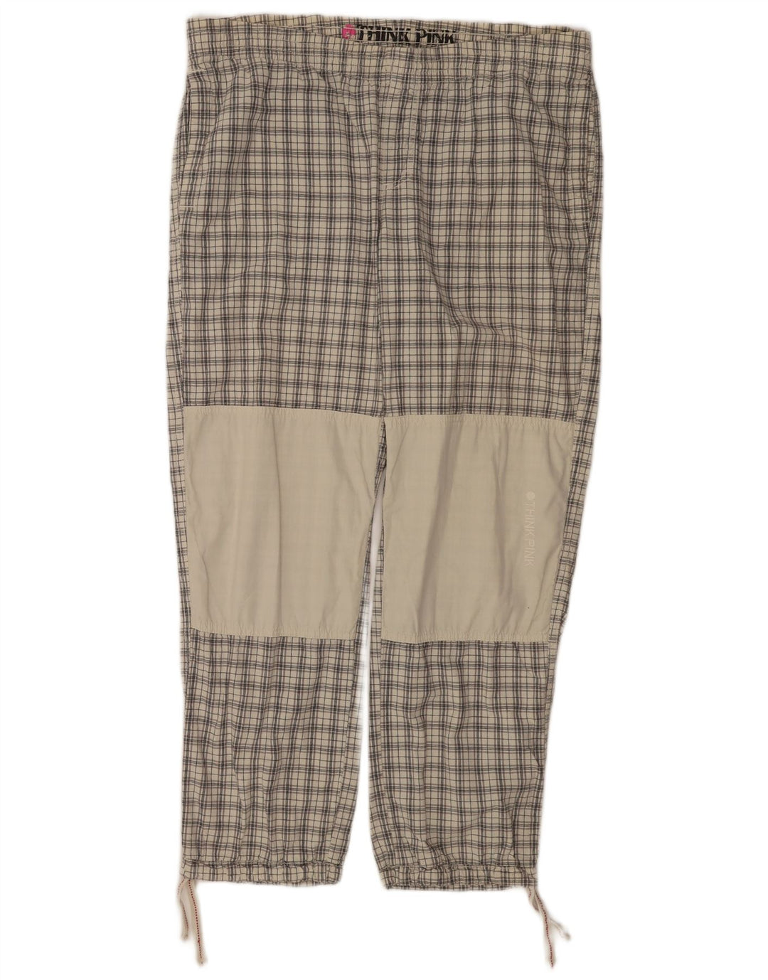 Think Pink Herren-Jogginghose, Größe L, W36, L28, grau kariert