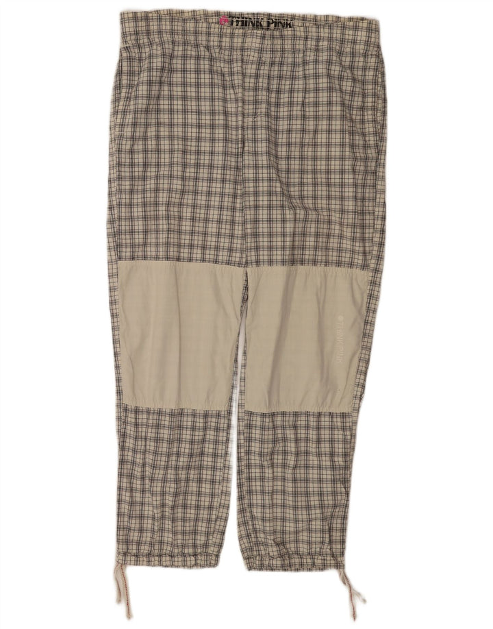 Think Pink Herren-Jogginghose, Größe L, W36, L28, grau kariert
