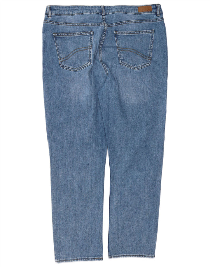 FAT FACE Damen Chesham Girlfriend Straight Jeans UK 16 Large W36 L28 Blau