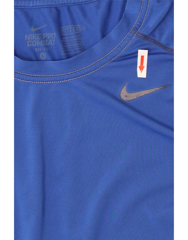 Nike Herren Dri Fit T-Shirt Top Large Blau Polyester