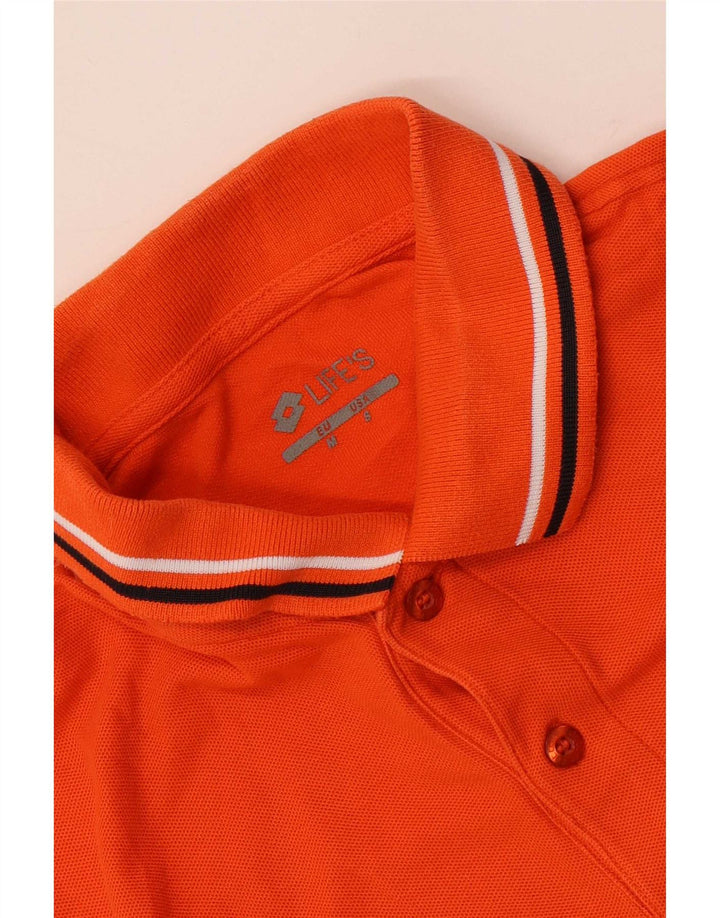 Lotto Herren Poloshirt Mittelorange gestreift