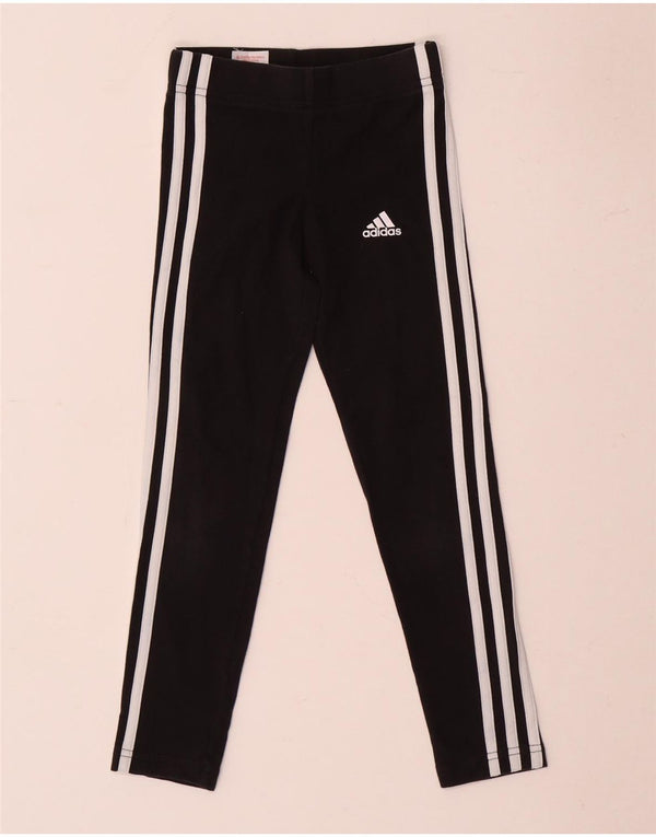 Adidas Girls Leggings 7-8 Years Black Cotton