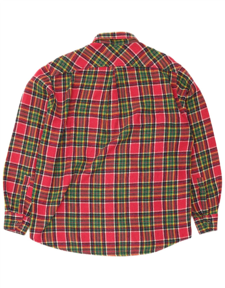 Azzurra Herren-Flanellhemd, groß, rosa kariert, Polyester