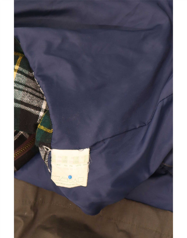 Brugi Herren-Jacke aus gewachster Baumwolle, Größe 40, groß, Khaki, Farbblock