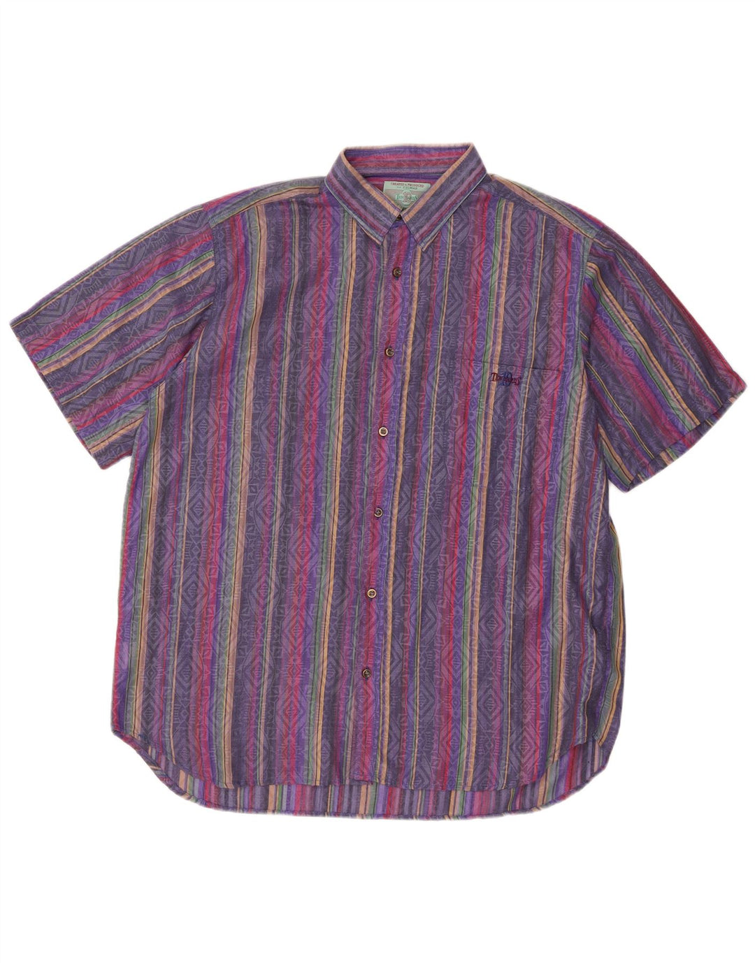 Colmar Herren Ten Yards Kurzarmhemd Mittelviolett gestreift Polyester