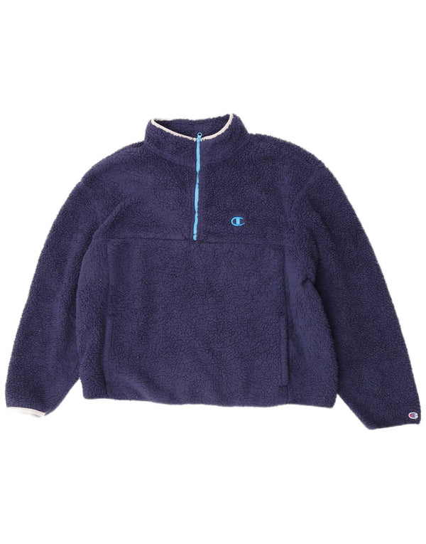 CHAMPION Damen-Fleecepullover mit Reißverschluss am Hals, UK 18, XL, Marineblau, Polyester