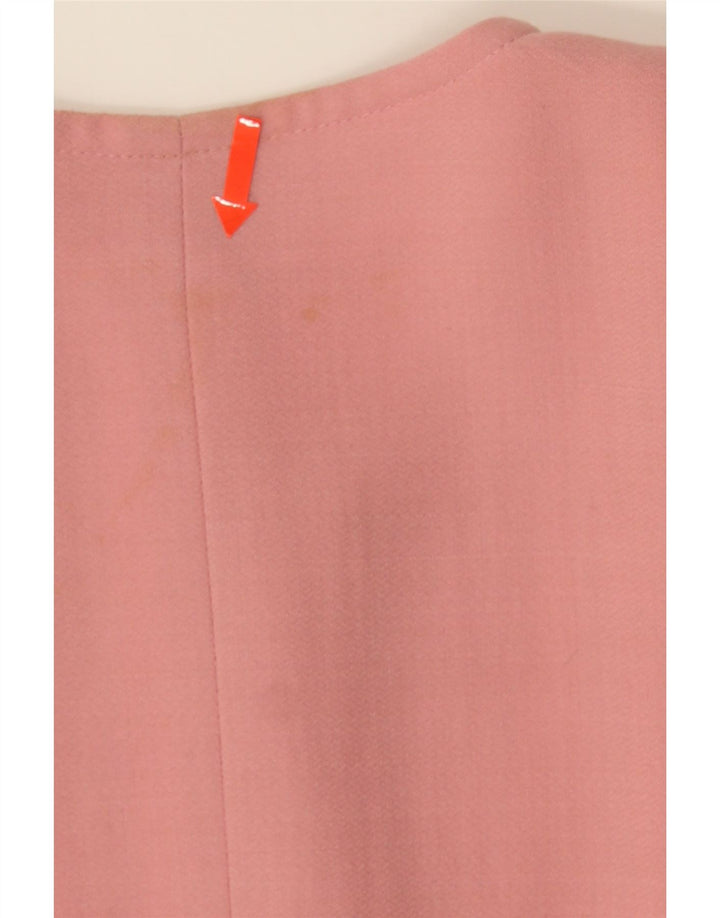 Luisa Spagnoli Damen 4-Knopf-Blazerjacke IT 46 Große rosa Wolle