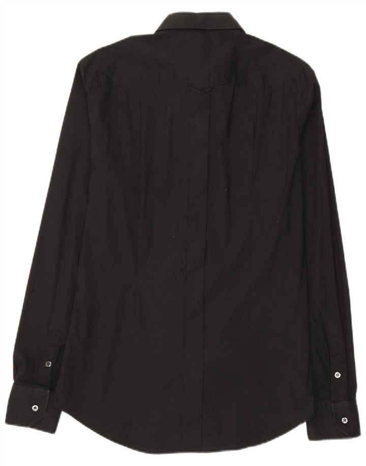 Dolce & Gabbana Herren Slim-Hemd IT 48 Mittelschwarze Baumwolle