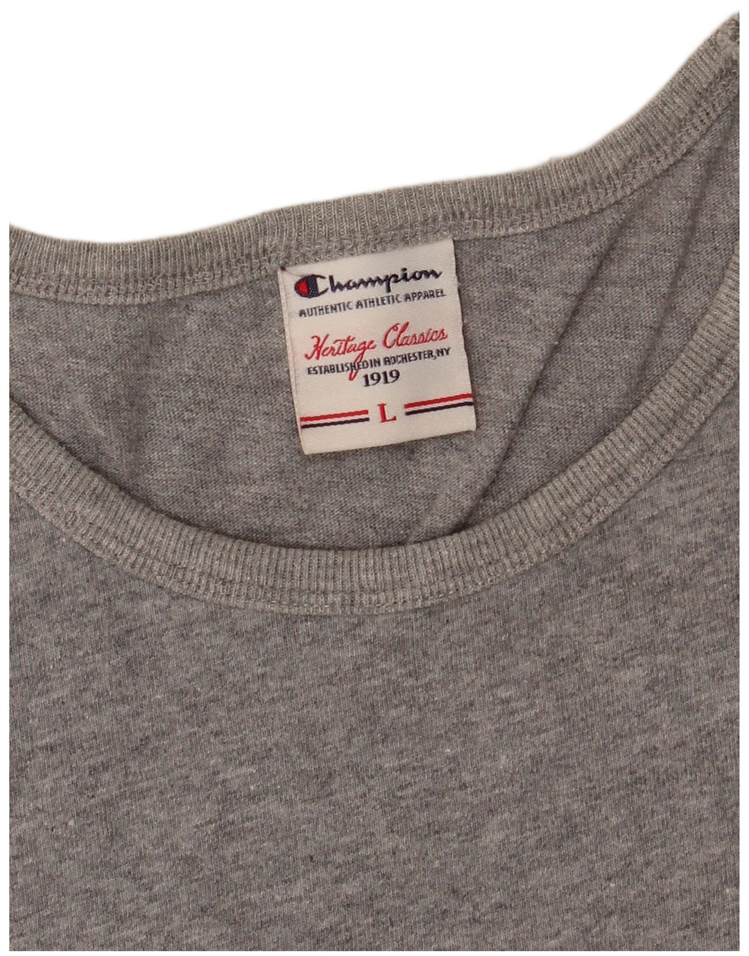 CHAMPION Damen Heritage Classics Graphic T-Shirt Top UK 14 Large Grau