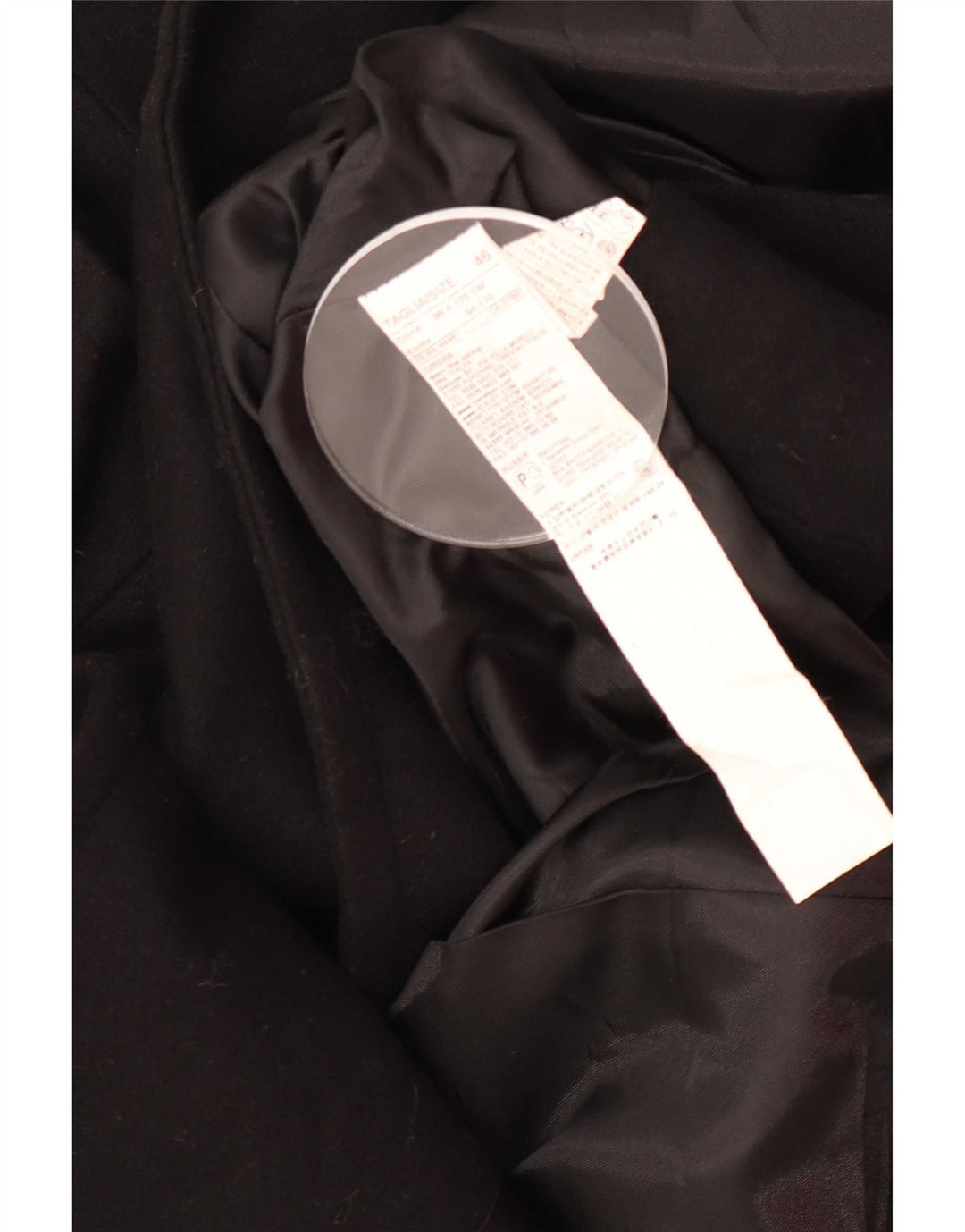 Benetton Damen Pea Coat IT 46 Große schwarze Wolle