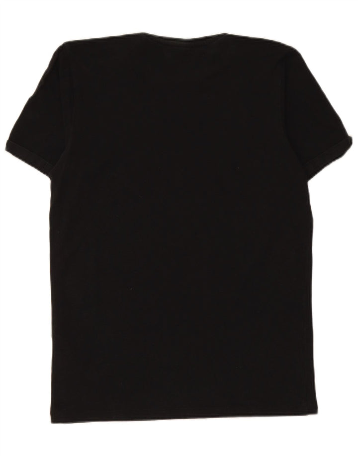 JACK & JONES Mens T-Shirt Top Medium Black Cotton