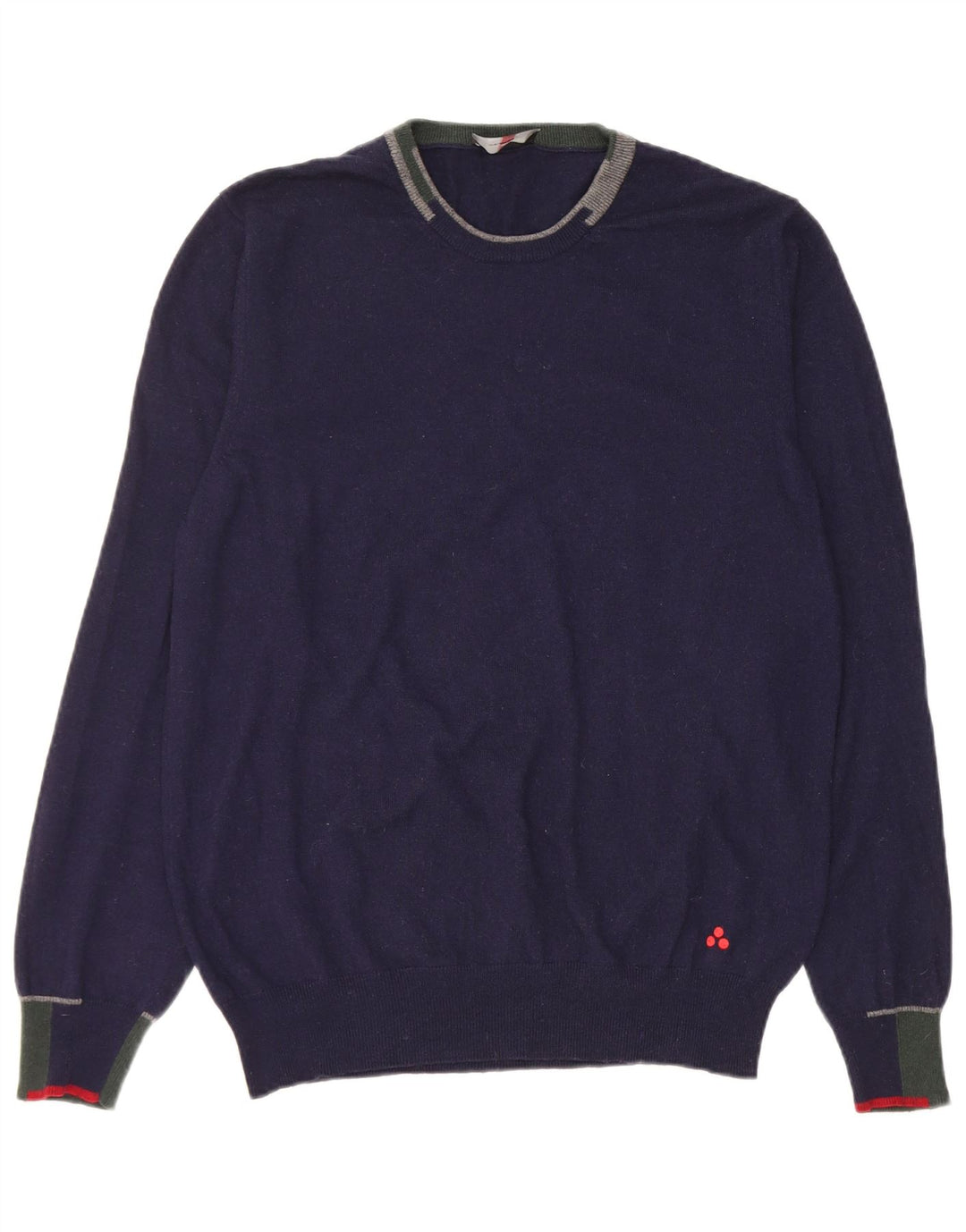 PEUTEREY Herren-Pullover mit Rundhalsausschnitt, XL, Marineblau, Colourblock-Wolle