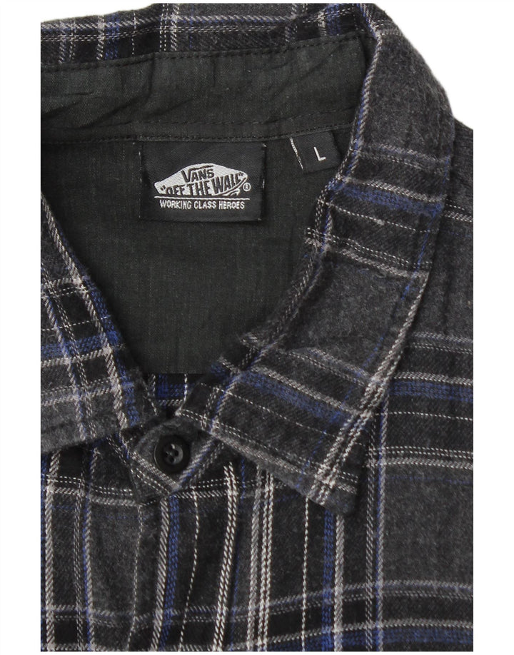 Vans Flanellhemd für Herren, groß, grau kariert, Baumwolle