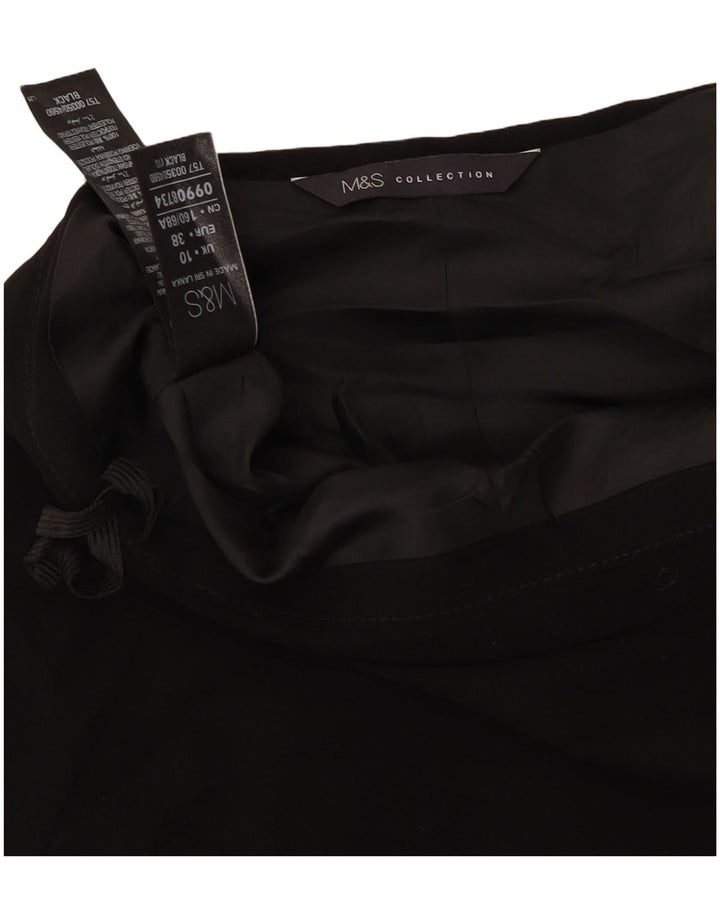 Marks & Spencer Damen A-Linienrock UK 10 Small W27 Schwarz Polyester