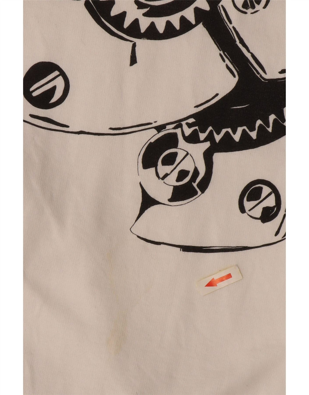 VINTAGE Herren-Sweatshirt mit grafischem Reißverschluss, 2XL, weiße Baumwolle