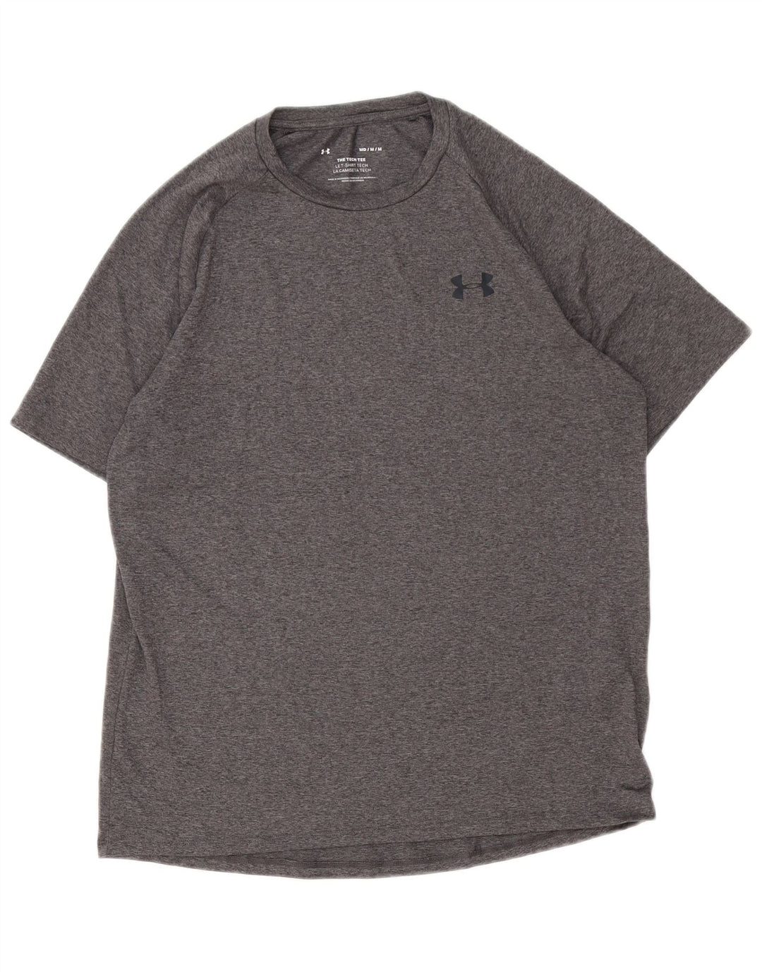 Under Armour Herren-T-Shirt-Oberteil aus mittelgrau meliertem Polyester