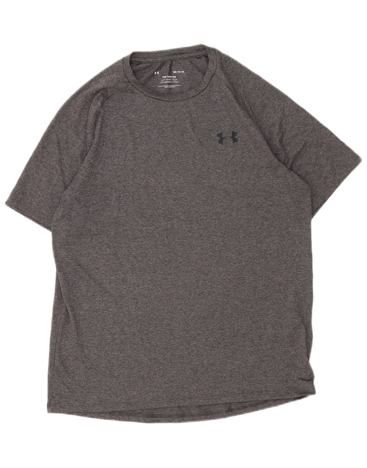 Under Armour Herren-T-Shirt-Oberteil aus mittelgrau meliertem Polyester