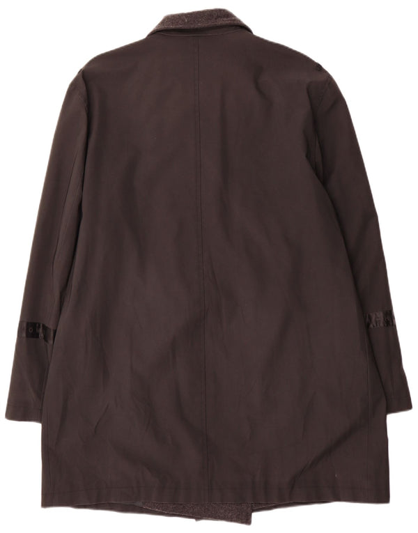 Richmond Damen Zweireihiger Trenchcoat IT 46 Large Schwarz Polyvinyl