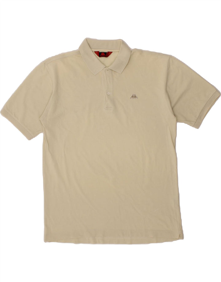 KAPPA Mens Polo Shirt Medium Beige Cotton Vintage Kappa and Second-Hand Kappa from Messina Hembry 