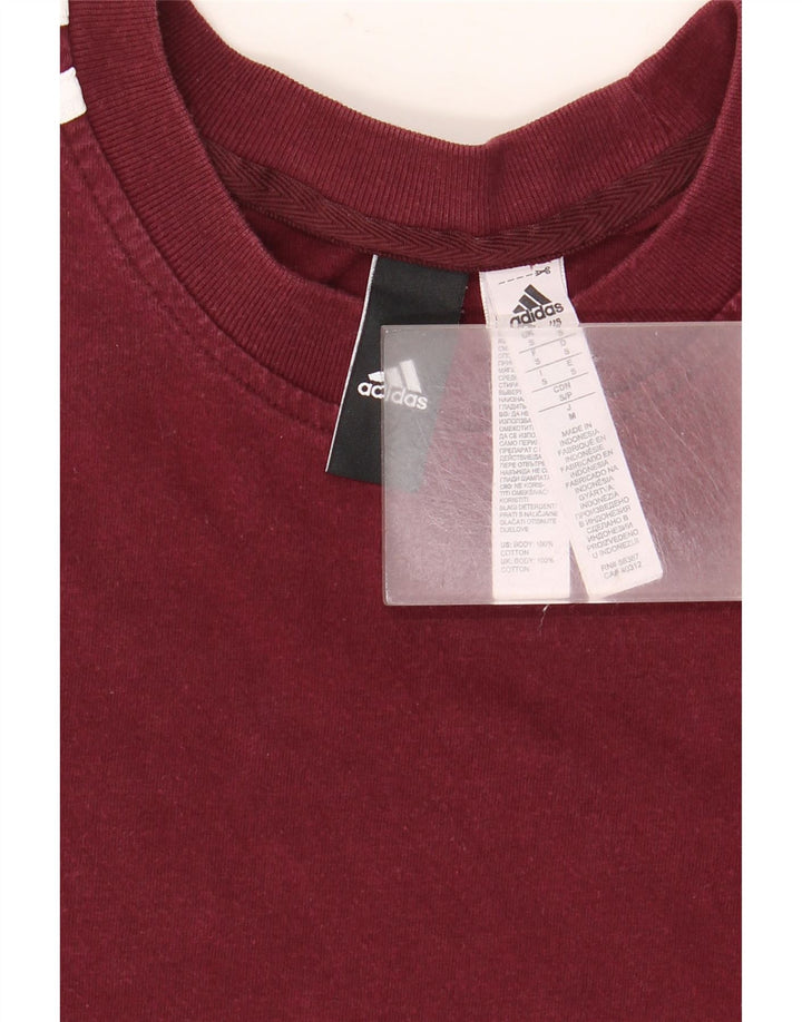 ADIDAS Herren T-Shirt Top Small Kastanienbraun Baumwolle
