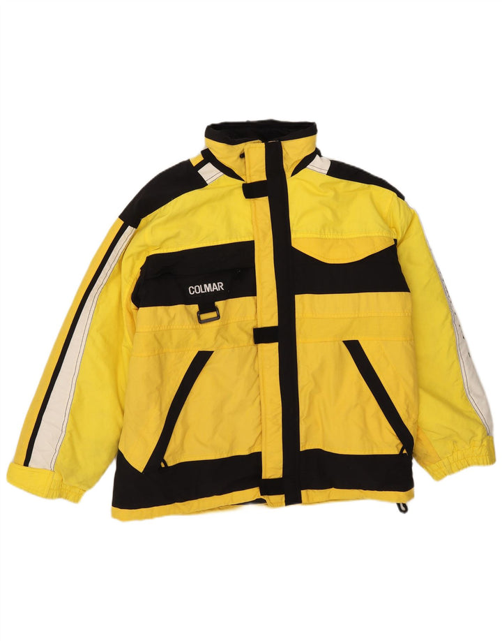 COLMAR Jungen-Skijacke mit Kapuze, 15–16 Jahre, gelbes Colourblock-Nylon