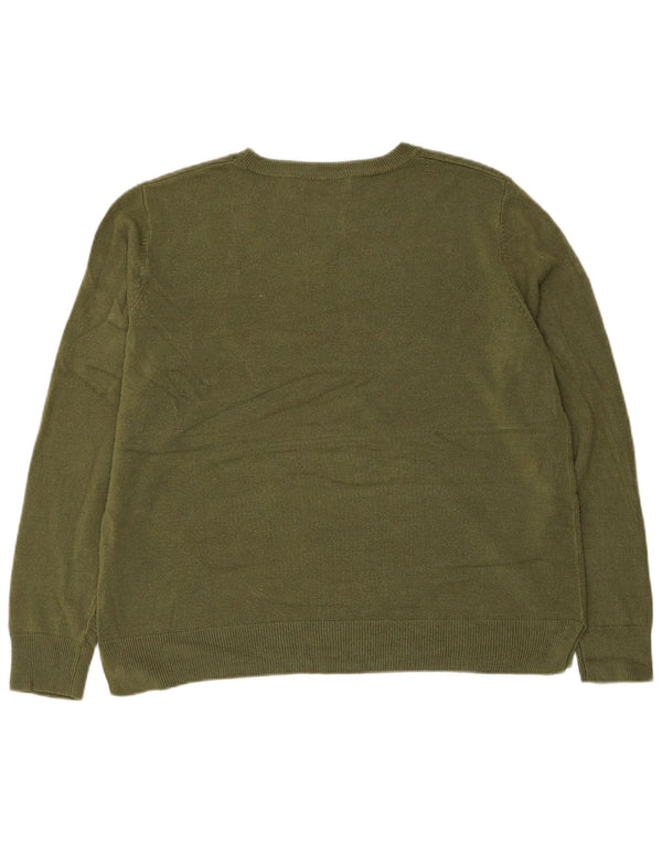 MARKS & SPENCER Damen-Pullover mit U-Boot-Ausschnitt, UK 18, XL, Khaki, Acryl