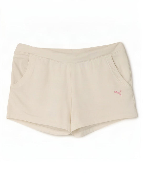 Puma Damen Sportshorts UK 14 Large Weiße Baumwolle