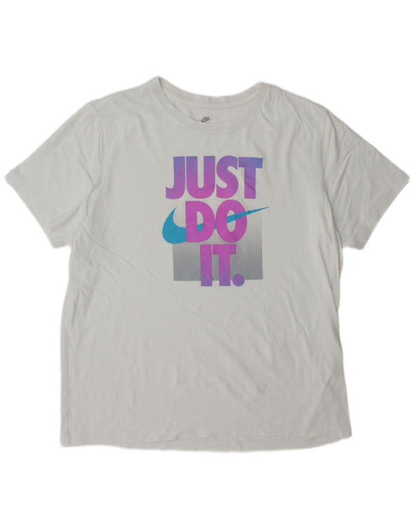 Nike Herren-T-Shirt mit Grafik, XL, weiße Baumwolle