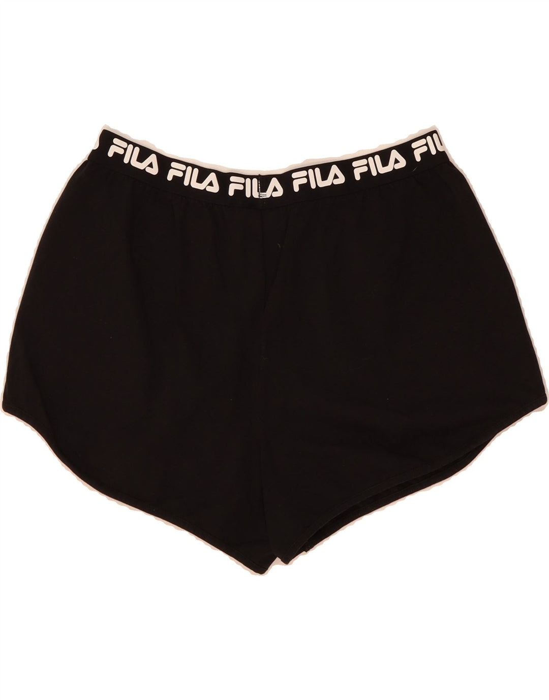 FILA Womens Graphic Sport Shorts UK 14 Medium Black Cotton Vintage Fila and Second-Hand Fila from Messina Hembry 