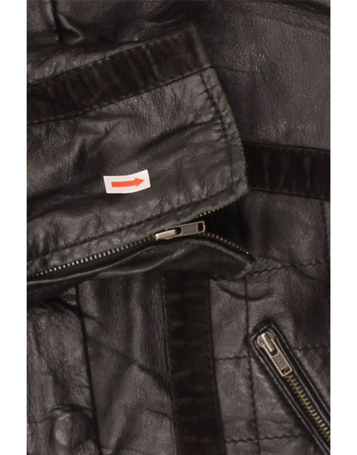 VINTAGE Womens Bomber Jacket EU 38 Medium Black