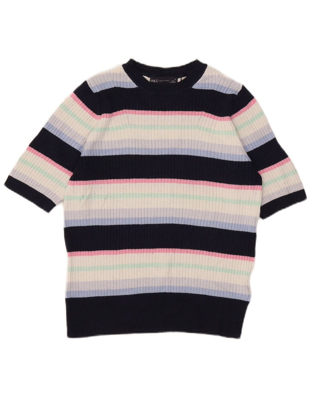 Marks & Spencer Damen-Pullover mit U-Boot-Ausschnitt, Gr. 14, mittleres Marineblau