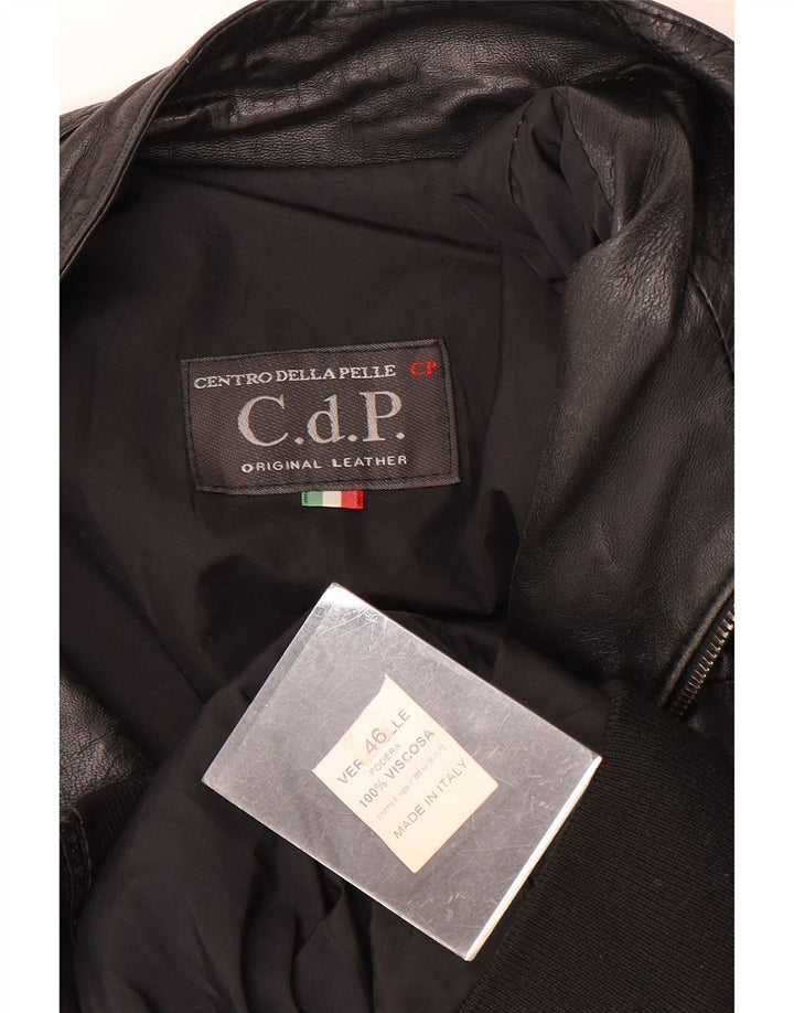 C.D.P. Herren Lederjacke IT 46 Small Schwarz
